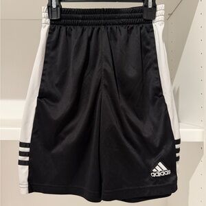Adidas Youth Small Athletic Shorts in Black and White